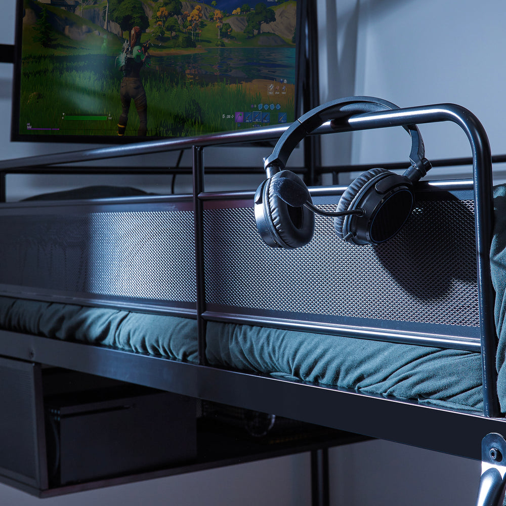 Contra - Gaming Etagenbett mit TV Halterung & 4 Aufbaumöglichkeiten - X Rocker EU
