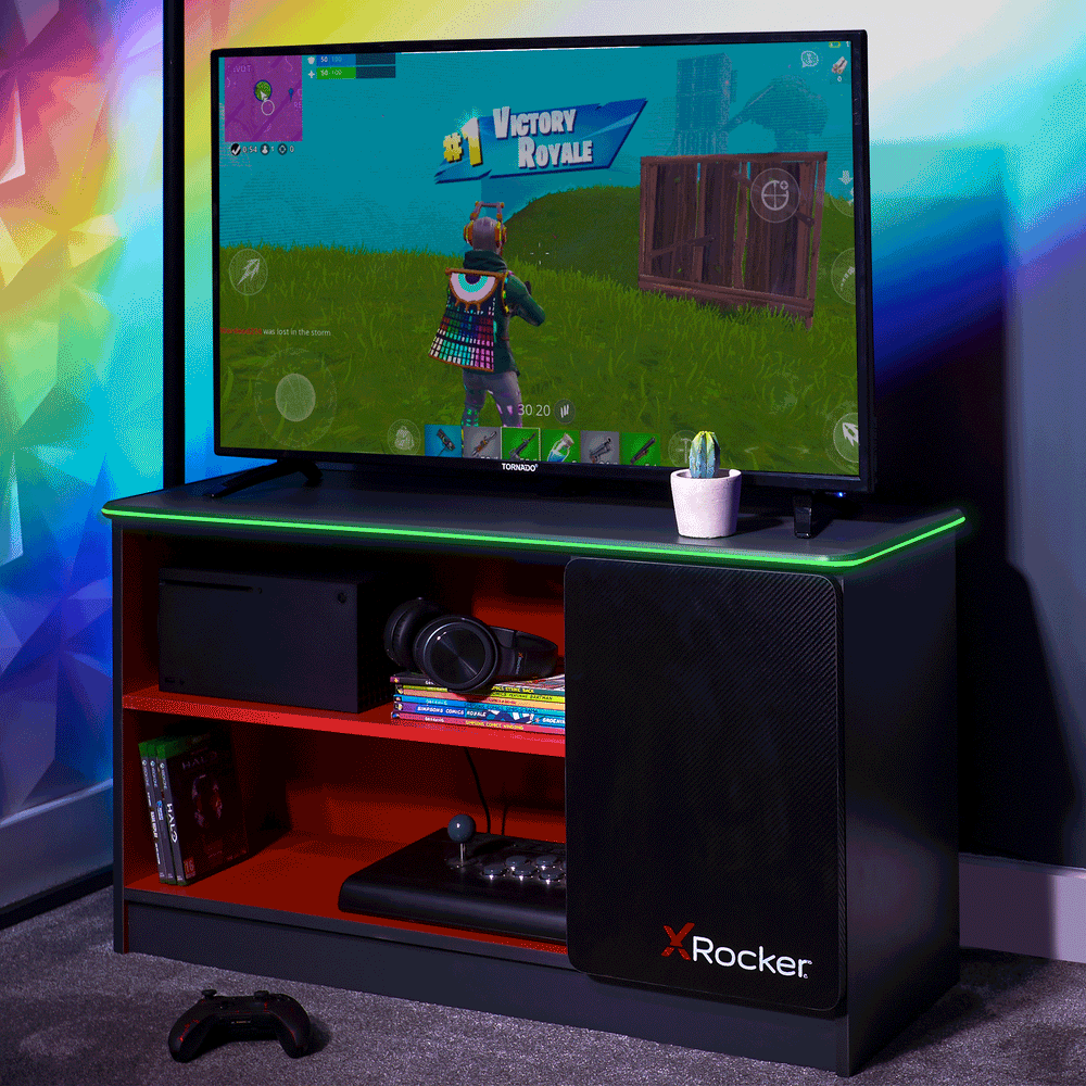 Carbon-Tek Gaming TV-Board mit LED-Beleuchtung