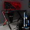 Ocelot Aluminium Carbon Gaming Tisch mit Stickern in Rot & Blau