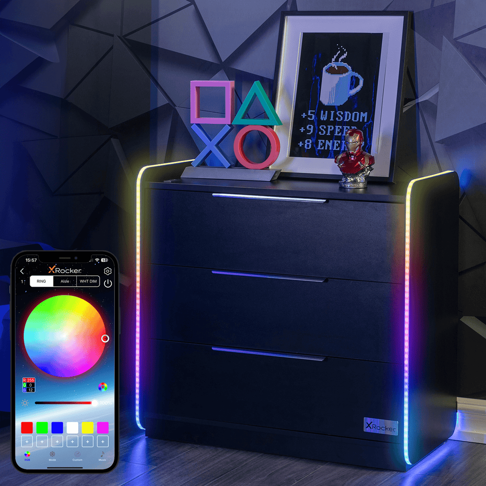 Electra Gaming Schubladen-Kommode mit RGB-Beleuchtung