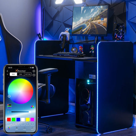 Electra Gaming Schreibtisch mit RGB-Beleuchtung & Wireless Charging