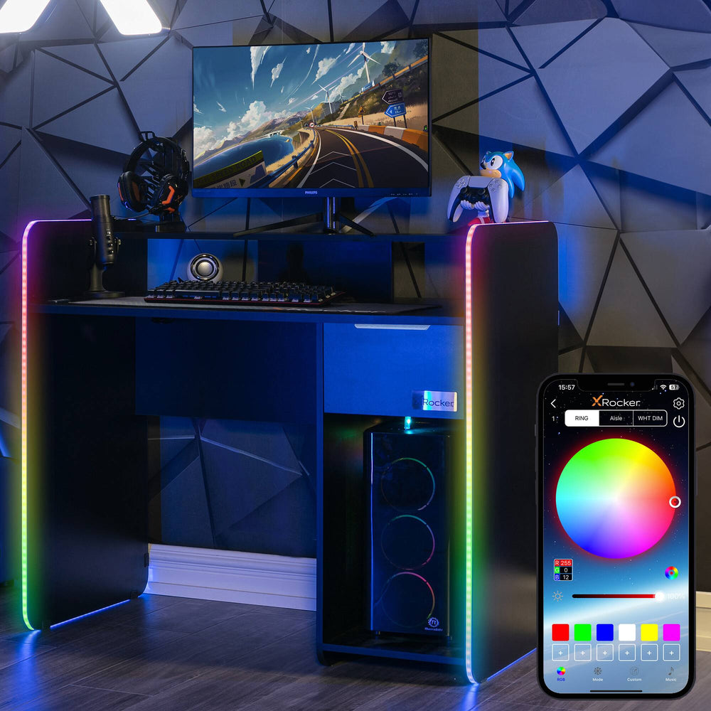 Electra Gaming Schreibtisch mit RGB-Beleuchtung & Wireless Charging