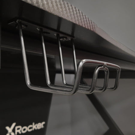 Ocelot Aluminium Carbon Gaming Tisch mit Stickern in Rot & Blau - X Rocker EU