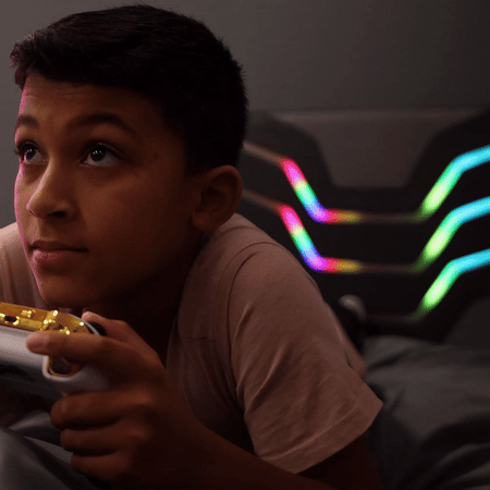 Cosmos RGB Ottoman Gaming Stauraumbett mit RGB-Beleuchtung für Kinder & Jugendliche - X Rocker EU