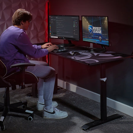 Cougar XL Höhenverstellbarer Ultra Wide Aluminium Carbon Gaming Tisch - X Rocker EU