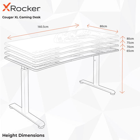 Cougar XL Höhenverstellbarer Ultra Wide Aluminium Carbon Gaming Tisch - X Rocker EU