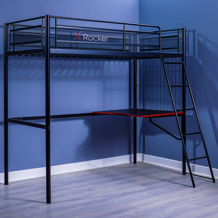 Icarus XL Gaming Hochbett mit Schreibtisch & Leiter - X Rocker EU