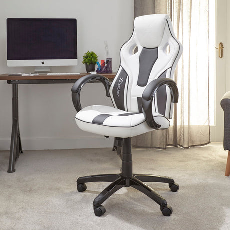 Maverick Gaming Bürostuhl für Teenager - Weiß/Schwarz - X Rocker EU