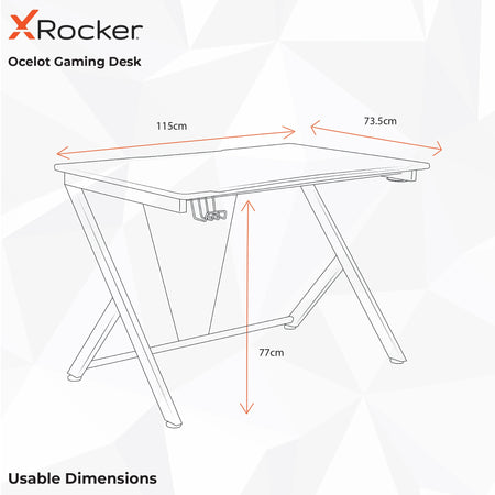Ocelot Aluminium Carbon Gaming Tisch mit Stickern in Rot & Blau - X Rocker EU