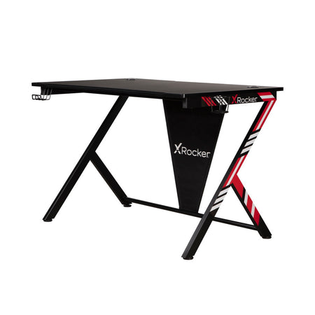 Ocelot Aluminium Carbon Gaming Tisch mit Stickern in Rot & Blau - X Rocker EU