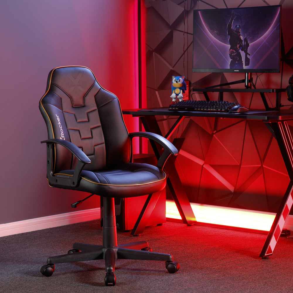 Saturn Gaming Bürostuhl für Teenager - Schwarz / Gold