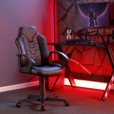 Saturn Gaming Bürostuhl für Teenager - Schwarz / Gold