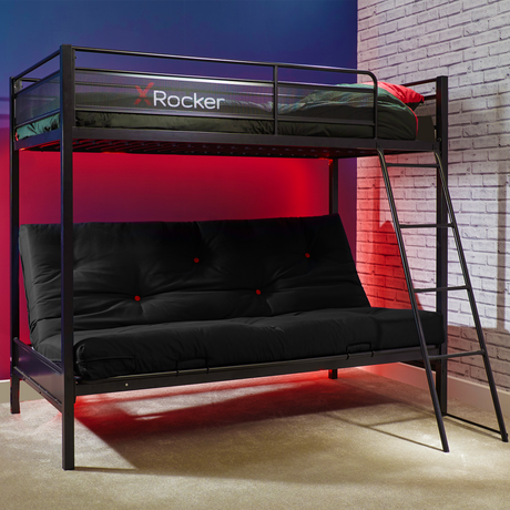 Stronghold Gaming Hochbett – Etagenbett mit Futon Schlafsofa - X Rocker EU