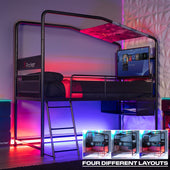 Contra - Gaming Etagenbett mit TV Halterung & 4 Aufbaumöglichkeiten - X Rocker EU