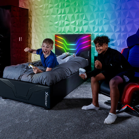 Cosmos RGB Ottoman Gaming Stauraumbett mit RGB-Beleuchtung für Kinder & Jugendliche - X Rocker EU
