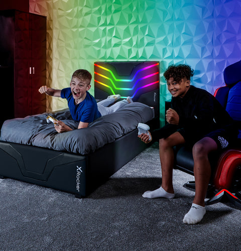 Cosmos RGB Ottoman Gaming Stauraumbett mit RGB-Beleuchtung für Kinder & Jugendliche - X Rocker EU