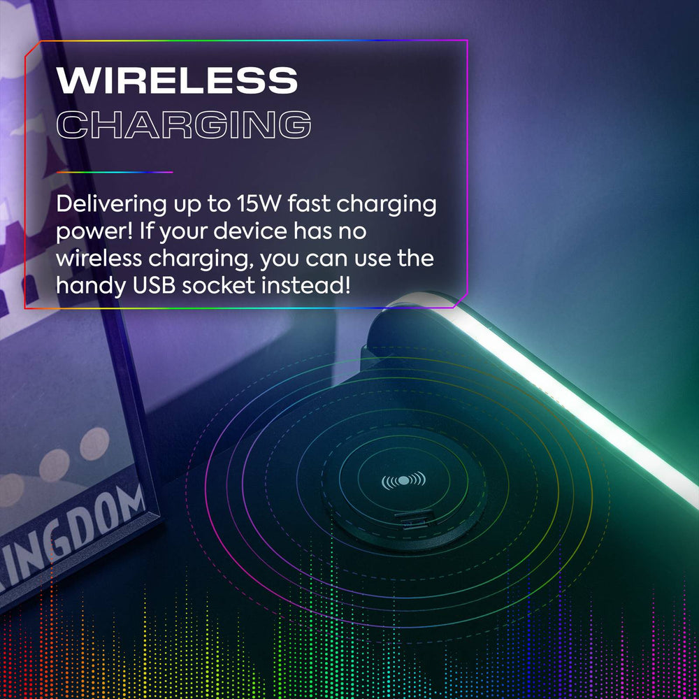 Electra Gaming Nachtschrank mit RGB-Beleuchtung & Wireless Charging