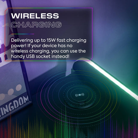 Electra Gaming Nachtschrank mit RGB-Beleuchtung & Wireless Charging