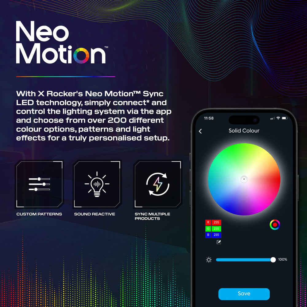 Electra Gaming Nachtschrank mit RGB-Beleuchtung & Wireless Charging