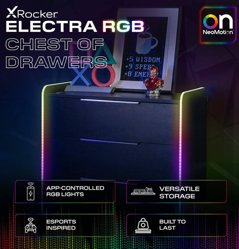 Electra Gaming Schubladen-Kommode mit RGB-Beleuchtung