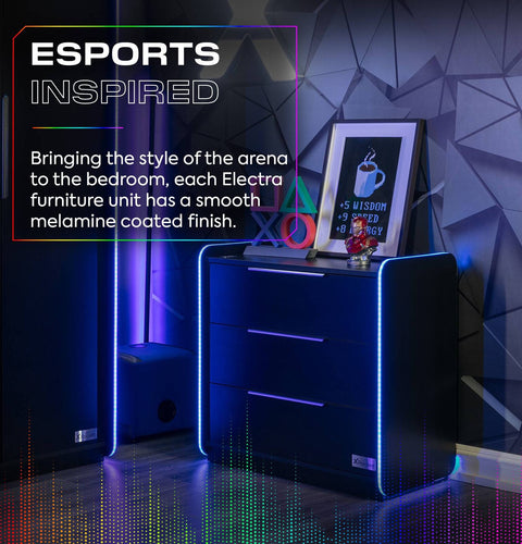 Electra Gaming Schubladen-Kommode mit RGB-Beleuchtung