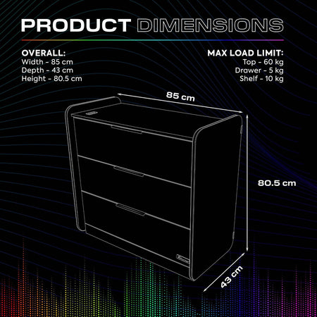 Electra Gaming Schubladen-Kommode mit RGB-Beleuchtung