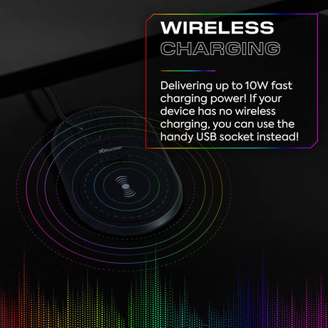 Electra Gaming Schreibtisch mit RGB-Beleuchtung & Wireless Charging