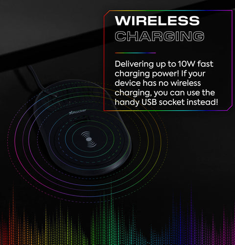 Electra Gaming Schreibtisch mit RGB-Beleuchtung & Wireless Charging