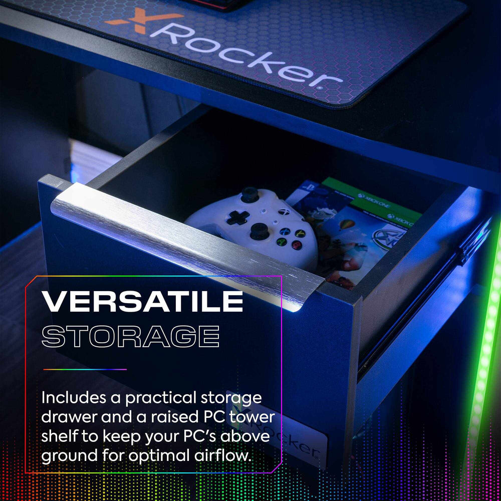 Electra Gaming Schreibtisch mit RGB-Beleuchtung & Wireless Charging