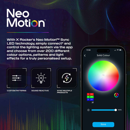 Electra Gaming Schreibtisch mit RGB-Beleuchtung & Wireless Charging