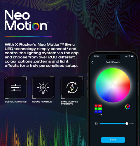 Electra Gaming Schreibtisch mit RGB-Beleuchtung & Wireless Charging