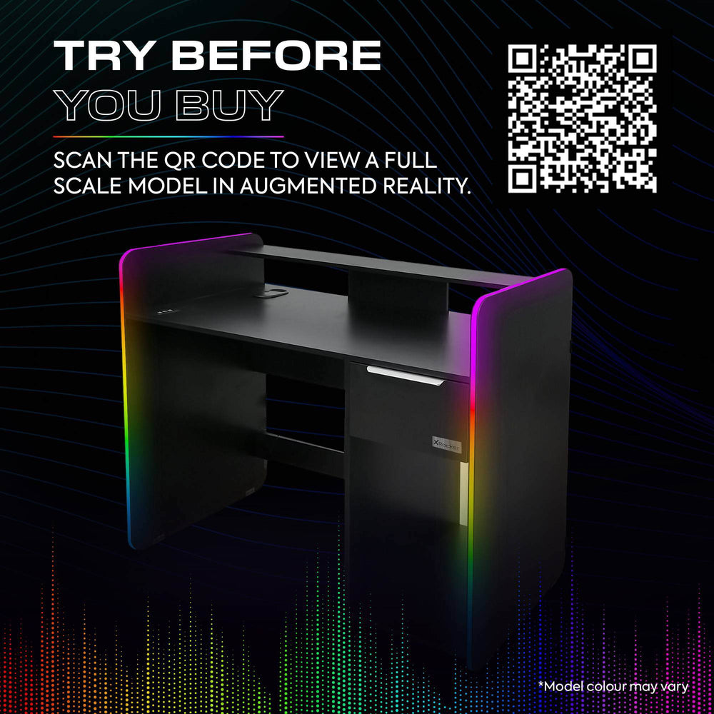 Electra Gaming Schreibtisch mit RGB-Beleuchtung & Wireless Charging