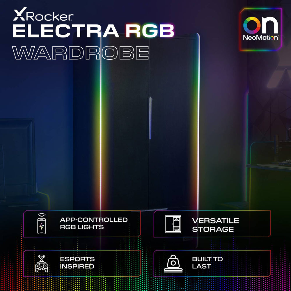 Electra Gaming Kleiderschrank mit RGB-Beleuchtung & App-Steuerung
