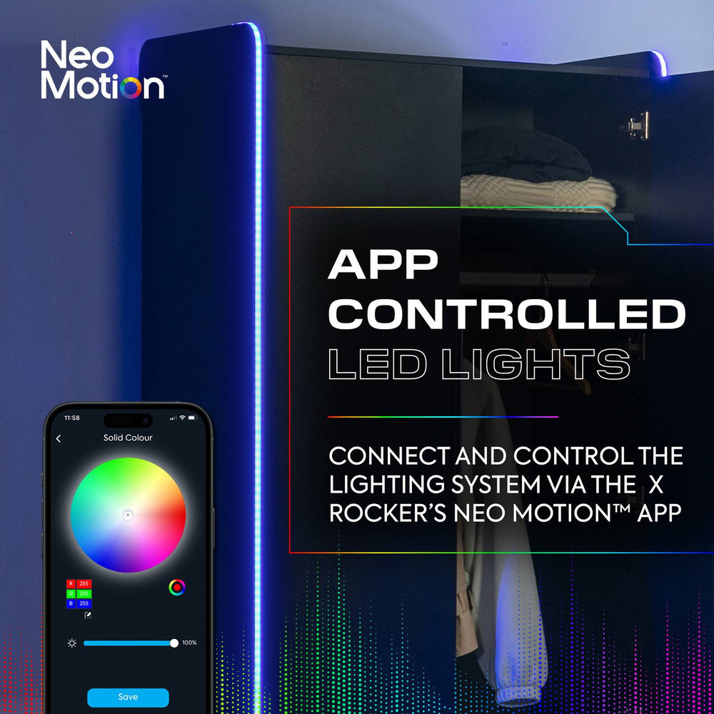 Electra Gaming Kleiderschrank mit RGB-Beleuchtung & App-Steuerung