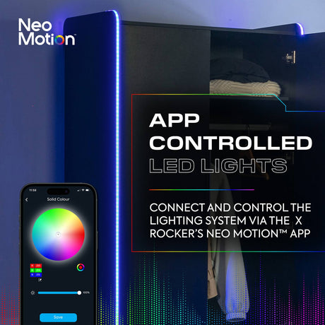 Electra Gaming Kleiderschrank mit RGB-Beleuchtung & App-Steuerung