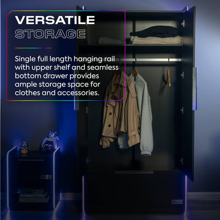 Electra Gaming Kleiderschrank mit RGB-Beleuchtung & App-Steuerung