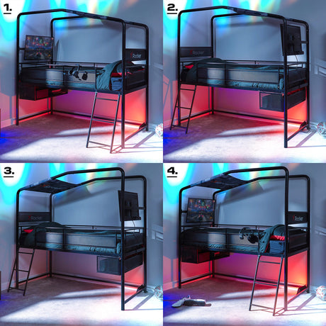 Contra - Gaming Etagenbett mit TV Halterung & 4 Aufbaumöglichkeiten - X Rocker EU