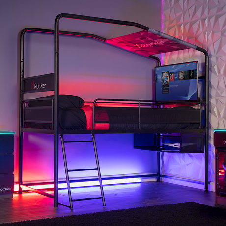 Contra - Gaming Etagenbett mit TV Halterung & 4 Aufbaumöglichkeiten - X Rocker EU