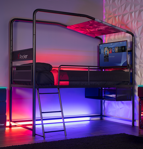 Contra - Gaming Etagenbett mit TV Halterung & 4 Aufbaumöglichkeiten - X Rocker EU