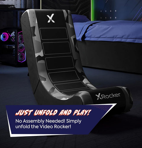 Video Rocker Gaming-Stuhl für Kinder - Geo Camo - Grau