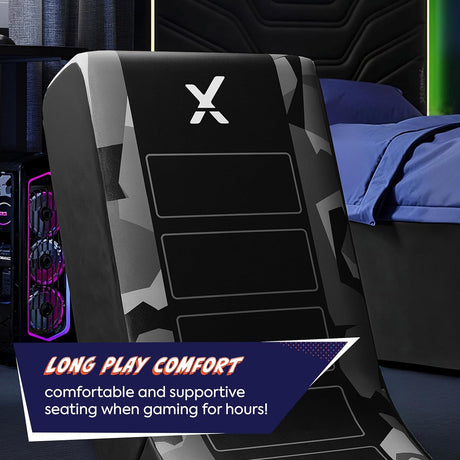 Video Rocker Gaming-Stuhl für Kinder - Geo Camo - Grau