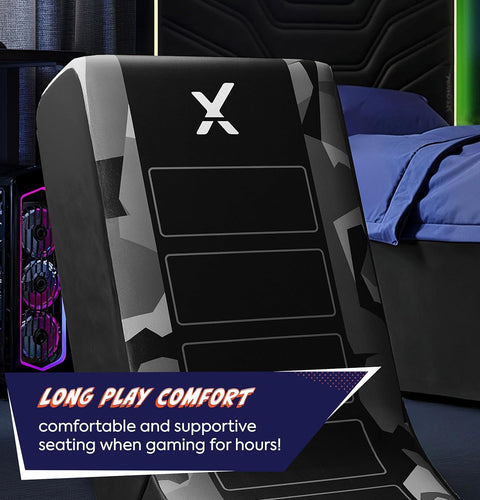 Video Rocker Gaming-Stuhl für Kinder - Geo Camo - Grau