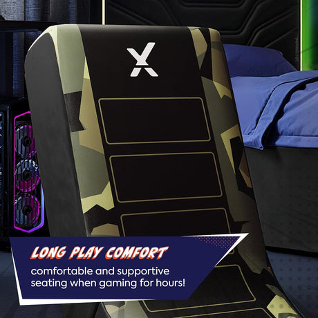 Video Rocker Gaming-Stuhl für Kinder - Geo Camo - Grün