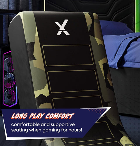 Video Rocker Gaming-Stuhl für Kinder - Geo Camo - Grün