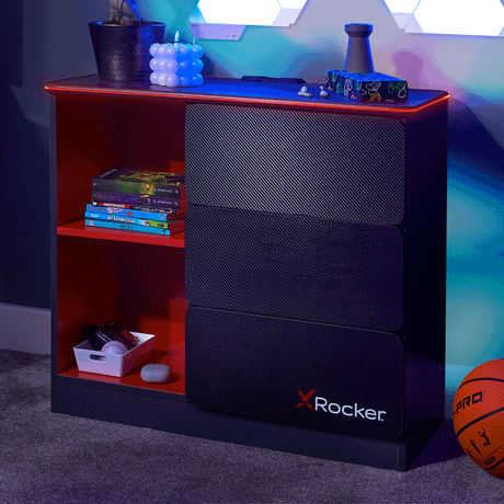 Carbon-Tek Gaming Schubladen-Kommode mit LED-Beleuchtung