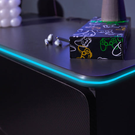Carbon-Tek Gaming Schubladen-Kommode mit LED-Beleuchtung