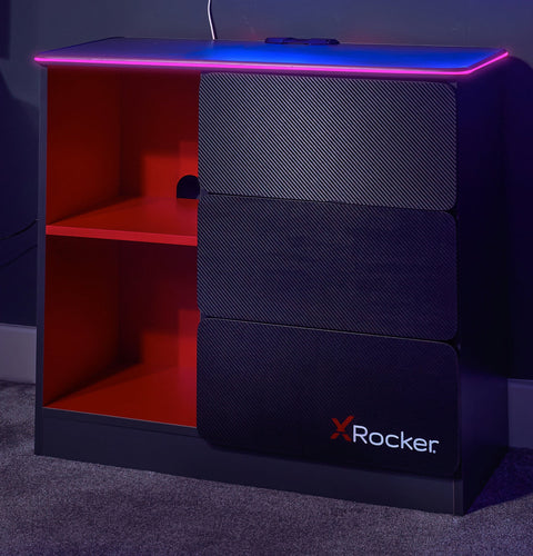 Carbon-Tek Gaming Schubladen-Kommode mit LED-Beleuchtung