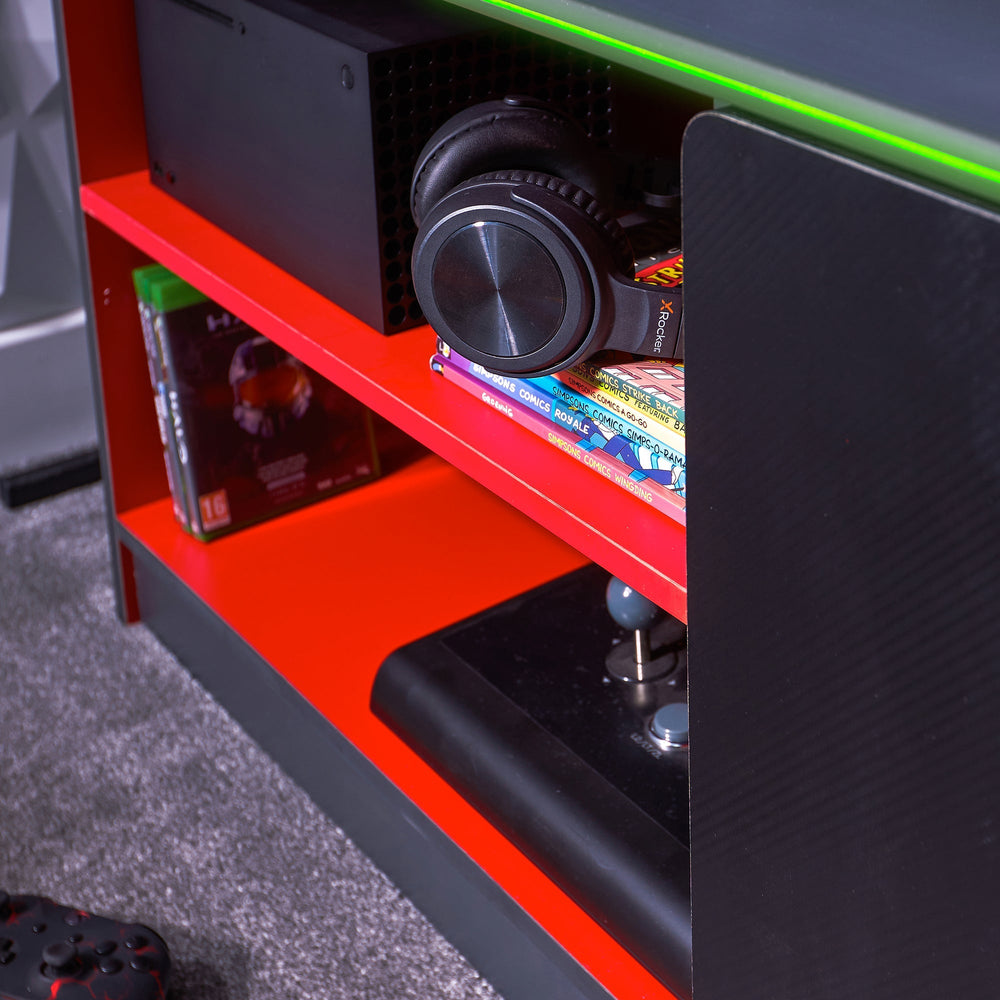 Carbon-Tek Gaming TV-Board mit LED-Beleuchtung