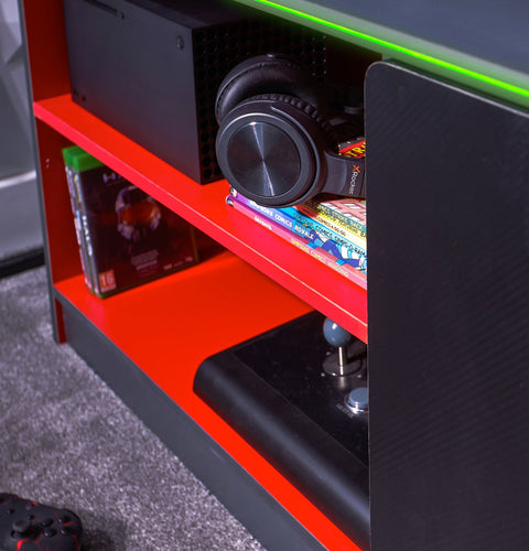 Carbon-Tek Gaming TV-Board mit LED-Beleuchtung