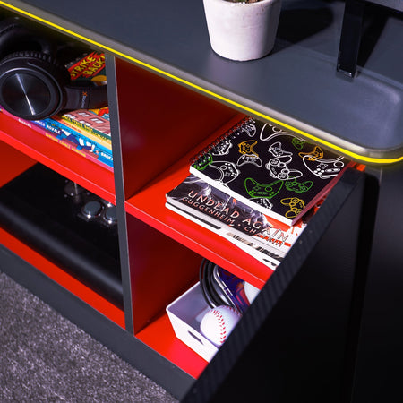 Carbon-Tek Gaming TV-Board mit LED-Beleuchtung